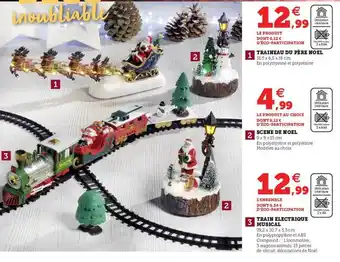 Hyper U Traineau Du Père Noël, Scène De Noël, Train électrique Musical offre