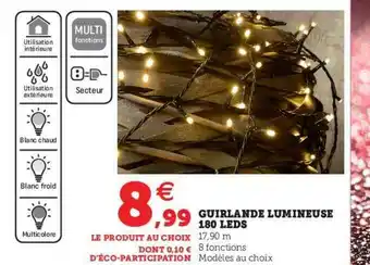 Hyper U Guirlande Lumineuse 180 Leds offre