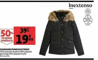 Auchan Doudoune Femme In Extenso offre