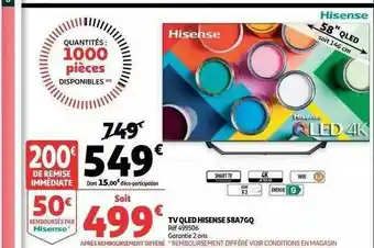 Auchan Tv Qled Hisense 58a7gq offre