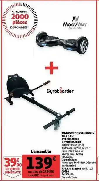Moovway Hoverboard N1 + Kart Gyroboarder Hoverboard N.1