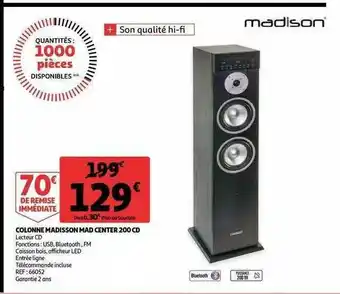 Auchan Colonne Madisson Mad Center 200 Cd offre
