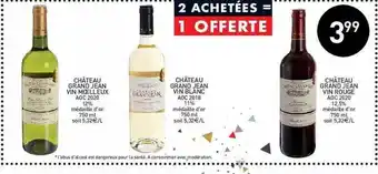 Stokomani Château Grand Jean Vin Moelleux Aoc 2020, Château Grand Jean Vin Blanc Aoc 2018, Château Grand Jean Vin Rouge Aoc 2020 offre