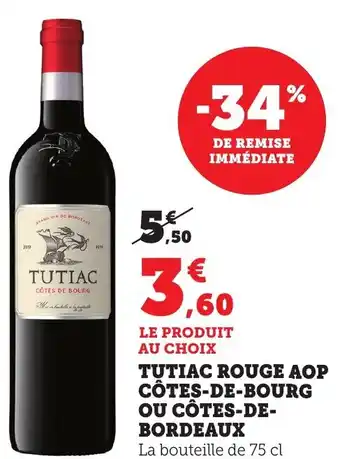 Bi1 Tutiac rouge aop côtes-de-bourg ou côtes-de- bordeaux offre