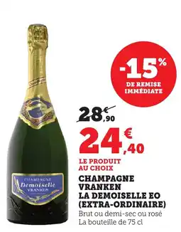 Bi1 Champagne vranken la demoiselle eo extra-ordinaire offre