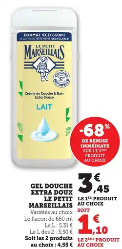 Bi1 Gel douche extra doux le petit marseillais offre