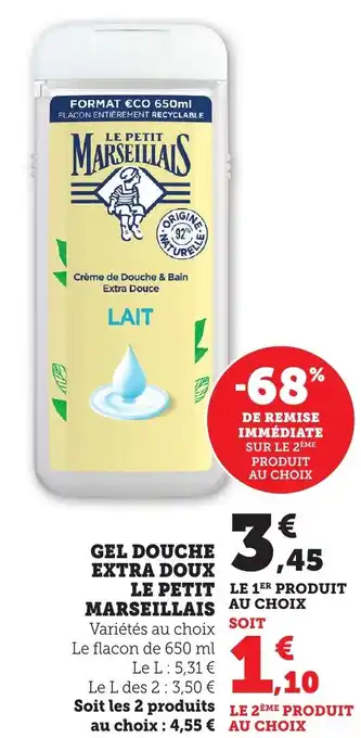 Bi1 Gel douche extra doux le petit marseillais offre