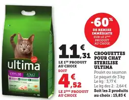 Bi1 Croquettes pour chat sterilise ultima offre