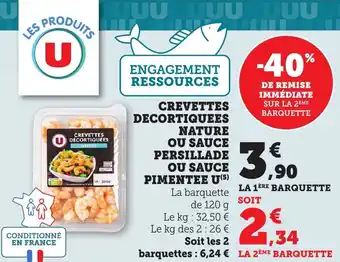 Bi1 Crevettes decortiquees nature ou sauce persillade ou sauce pimentee u offre