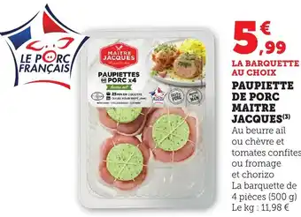 Bi1 Paupiettes de porc maitre jacques offre