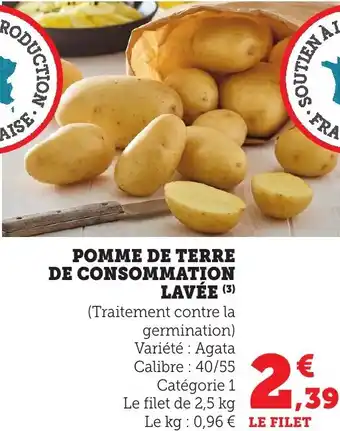 Bi1 Pomme de terre de consommation lavée offre