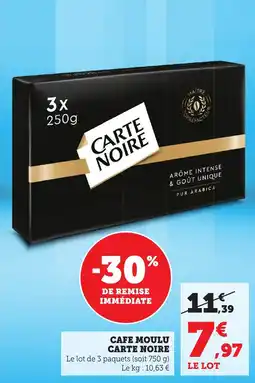 Bi1 Cafe moulu carte noire offre