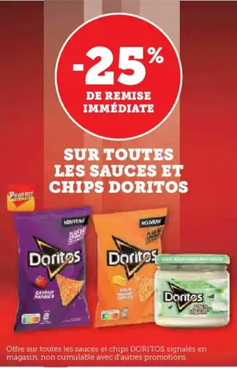 Hyper U Sur toutes les sauces et chips doritos offre