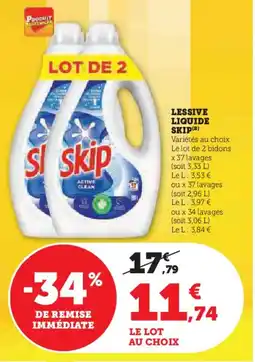 Hyper U Lessive liquide skip offre