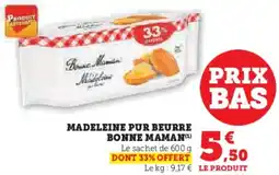 Hyper U Madeleine pur beurre bonne maman offre