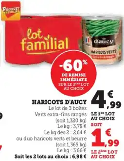 Hyper U Haricots d'aucy offre