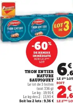 Hyper U Thon entier nature saupiquet offre