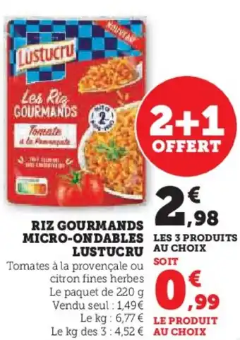 Hyper U Riz gourmands micro-ondables lustucru offre