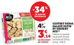 Hyper U Coffret repas salade pates et dessert mix offre