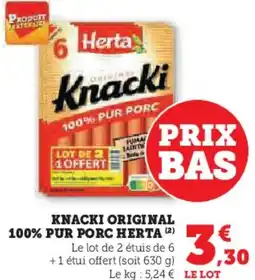 Hyper U Knacki original 100% pur porc herta offre