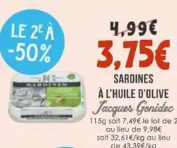 Naturalia JACQUES GONIDEC Sardines à l'huile d'olive offre