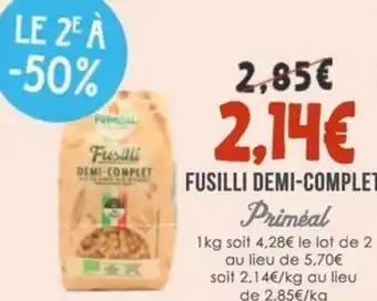 Naturalia PRIMEAL Fusilli demi-complet offre