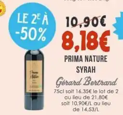 Naturalia GERARD BERTNARD Prima nature syrah offre