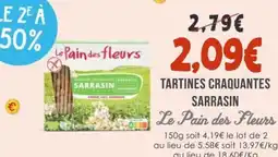 Naturalia LE PAIN DES FLEURS Tartines craquantes sarrasin offre