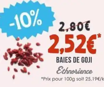 Naturalia ETHNOSIENCE Baies de goji offre