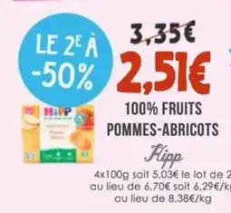 Naturalia HIPP 100% fruits pommes-abricots offre