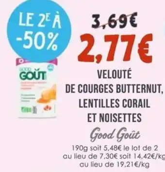 Naturalia GOOD GOUT Velouté de courges butternut, lentilles corail et noisettes offre