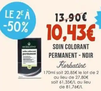 Naturalia HERBATINT Soin colorant permanent - noir offre