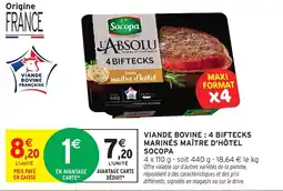 Intermarché Hyper SOCOPA Viande bovine: 4 biftecks marinés maître d'hôtel offre