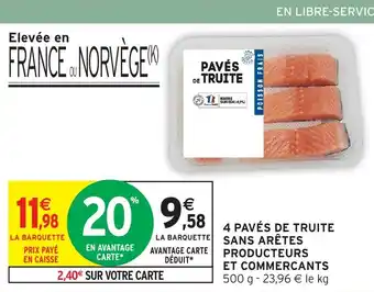 Intermarché Hyper 4 pavés de truite sans arêtes producteurs et commercants offre