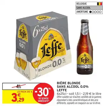 Intermarché Hyper LEFFE Bière blonde sans alcool 0.0% offre