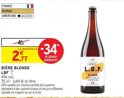 Intermarché Hyper LBF Bière blonde offre