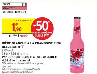 Intermarché Hyper BELZEBUTH Bière blanche à la framboise pink offre