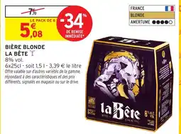 Intermarché Hyper LA BÊTE Bière blonde offre