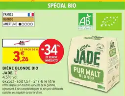 Intermarché Hyper JADE Bière blonde bio offre