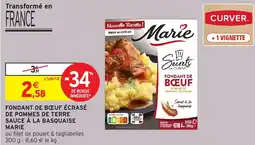 Intermarché Hyper MARIE Fondant de bœuf écrasé de pommes de terre sauce à la basquaise offre