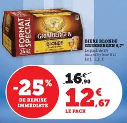 Hyper U Biere blonde grimbergen 6,7° offre