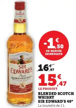 Hyper U Blended scotch whisky sir edward's 40° offre