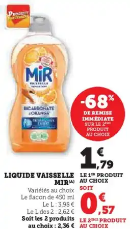 Hyper U Liquide vaisselle mir offre