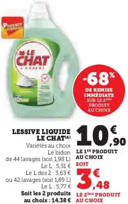 Hyper U Lessive liquide le chat offre