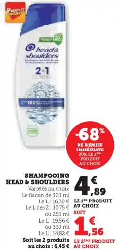 Hyper U Shampooing head & shoulders offre