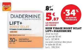 Hyper U Soin visage boost eclat lift+ diadermine offre