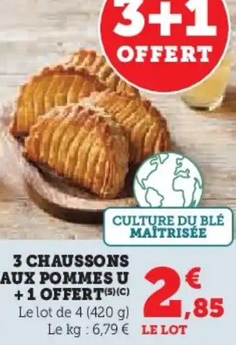 Hyper U 3 chaussons aux pommes u offre