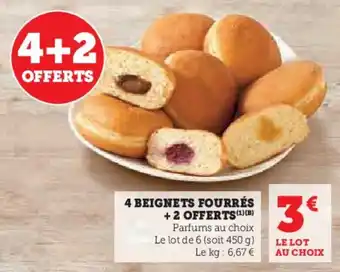 Hyper U 4 beignets fourrés offre