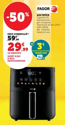 Hyper U Fagor air fryer offre