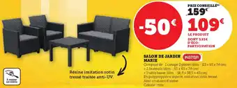 Hyper U Salon de jardin marie offre